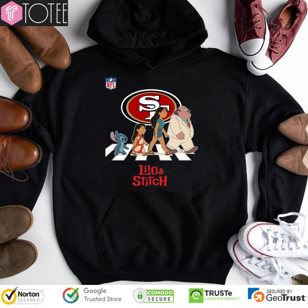 San Francisco 49Ers Lilo And Stitch Abbey Road T-shirt 2