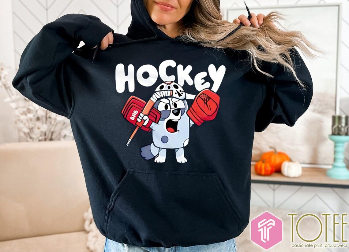 Bluey Heeler Wear Jason Mask And Play Hockey T-shirt 2