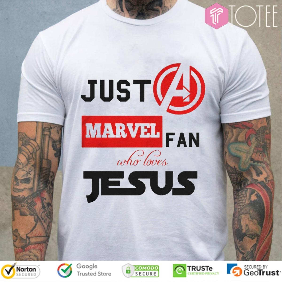 Just A Marvel Fan Who Loves Jesus Avengers T-shirt