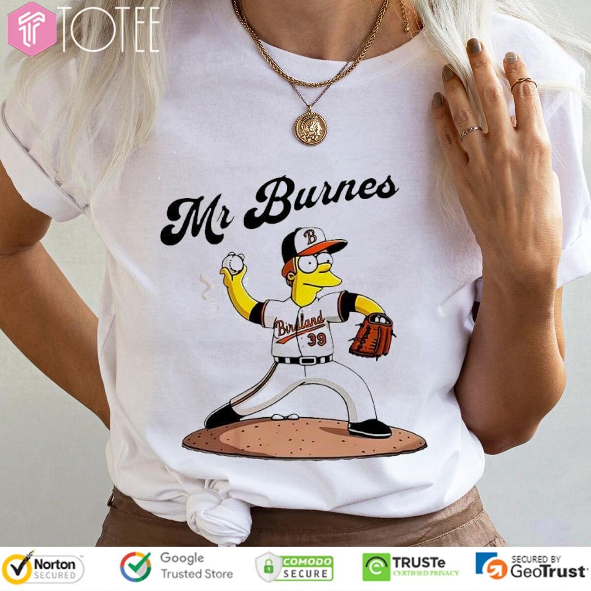 The Simpsons Mr Corbin Burnes Baltimore Orioles Baseball T-shirt 4