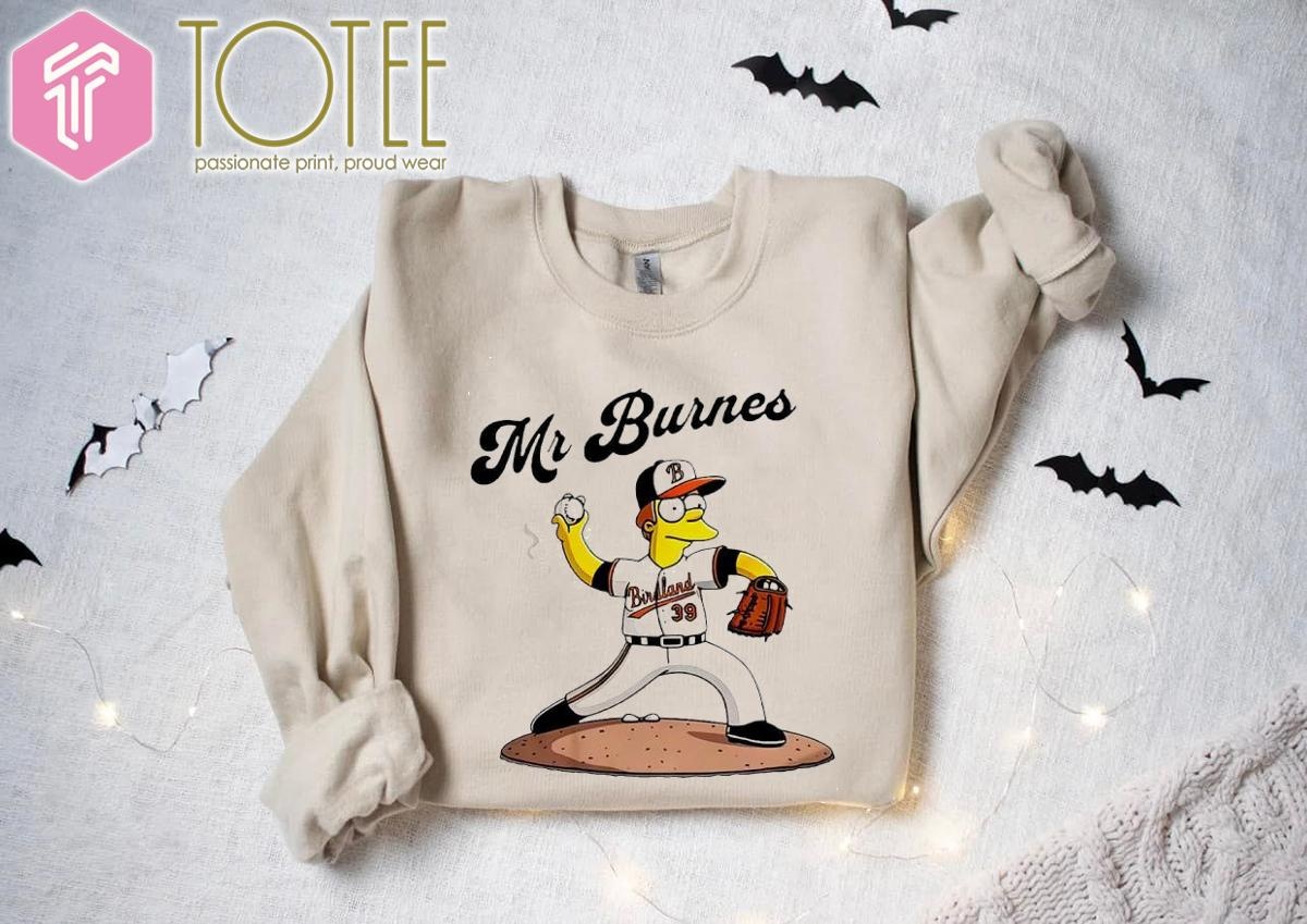 The Simpsons Mr Corbin Burnes Baltimore Orioles Baseball T-shirt 3