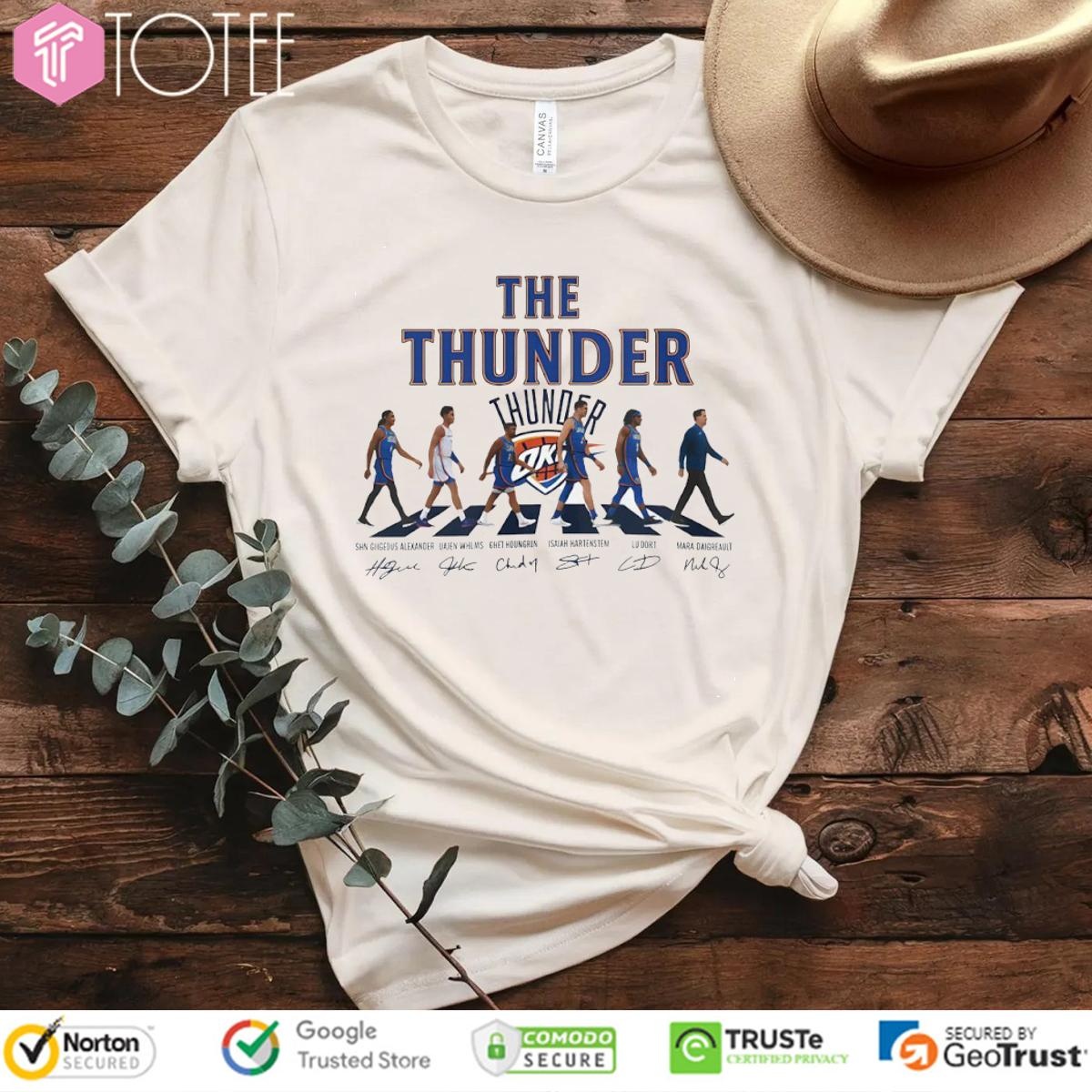 The Thunder Nba Abbey Road Oklahoma City Thunder Signatures T-shirt 4