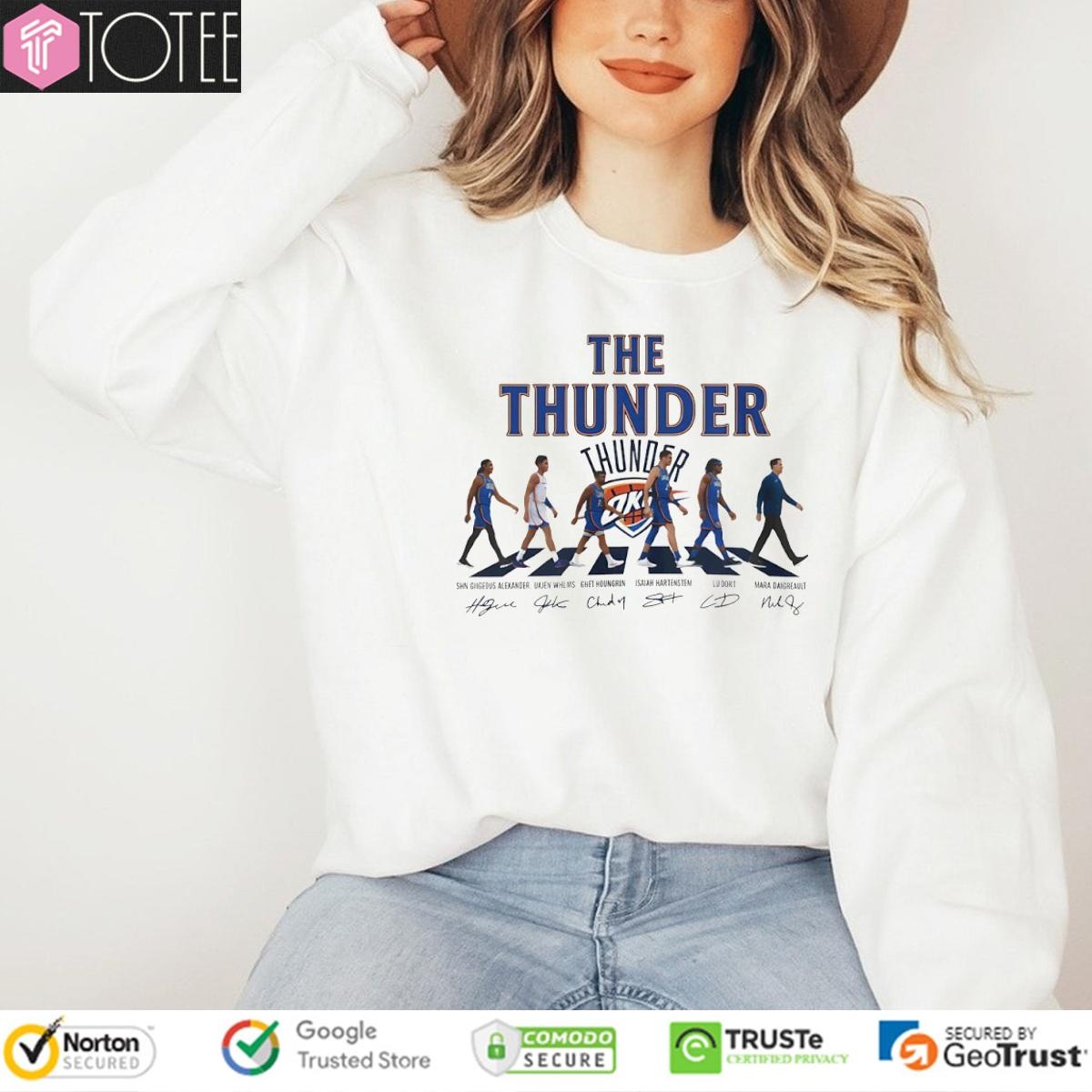 The Thunder Nba Abbey Road Oklahoma City Thunder Signatures T-shirt 3
