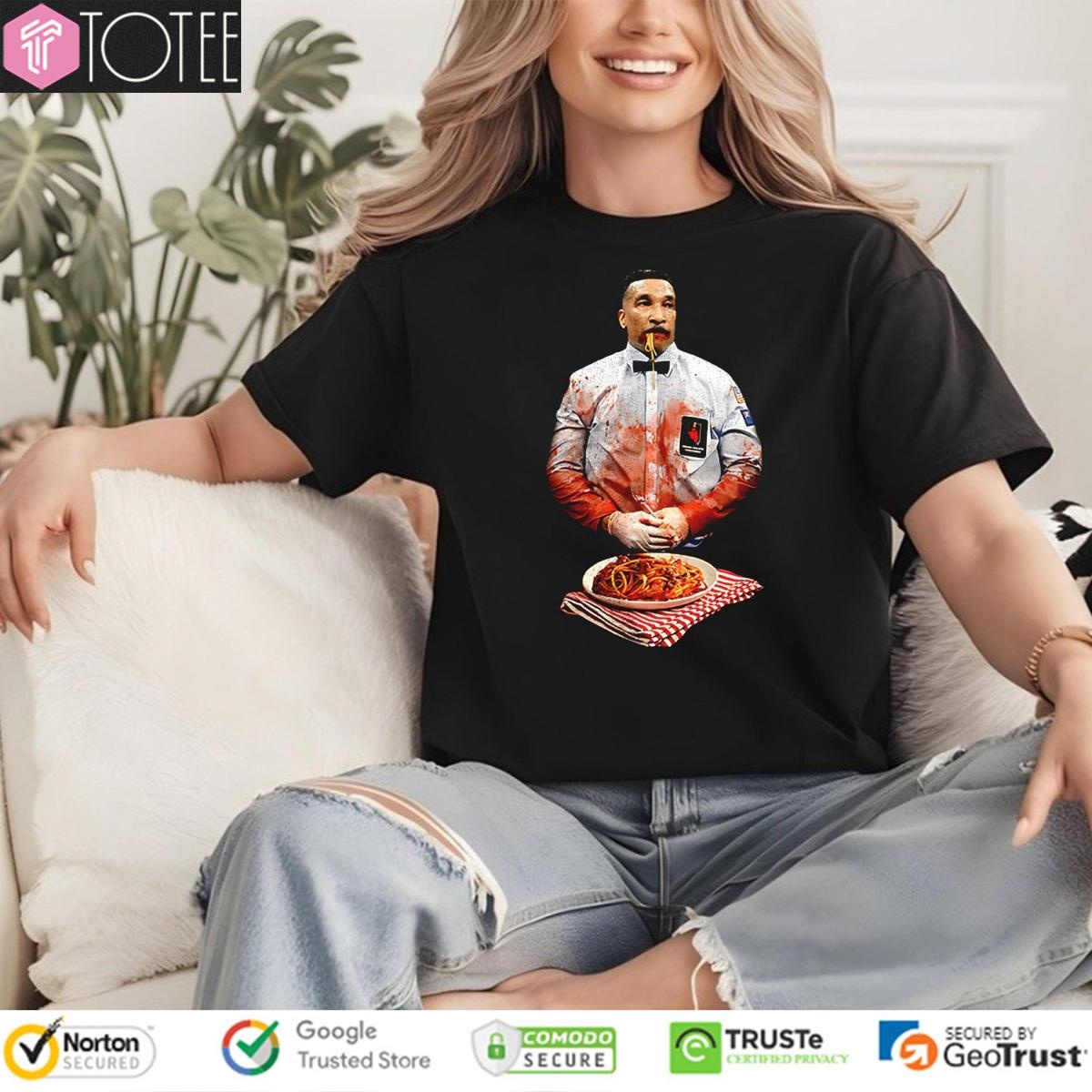 Tony Weeks Eating Bloody Spaghetti T-shirt 4