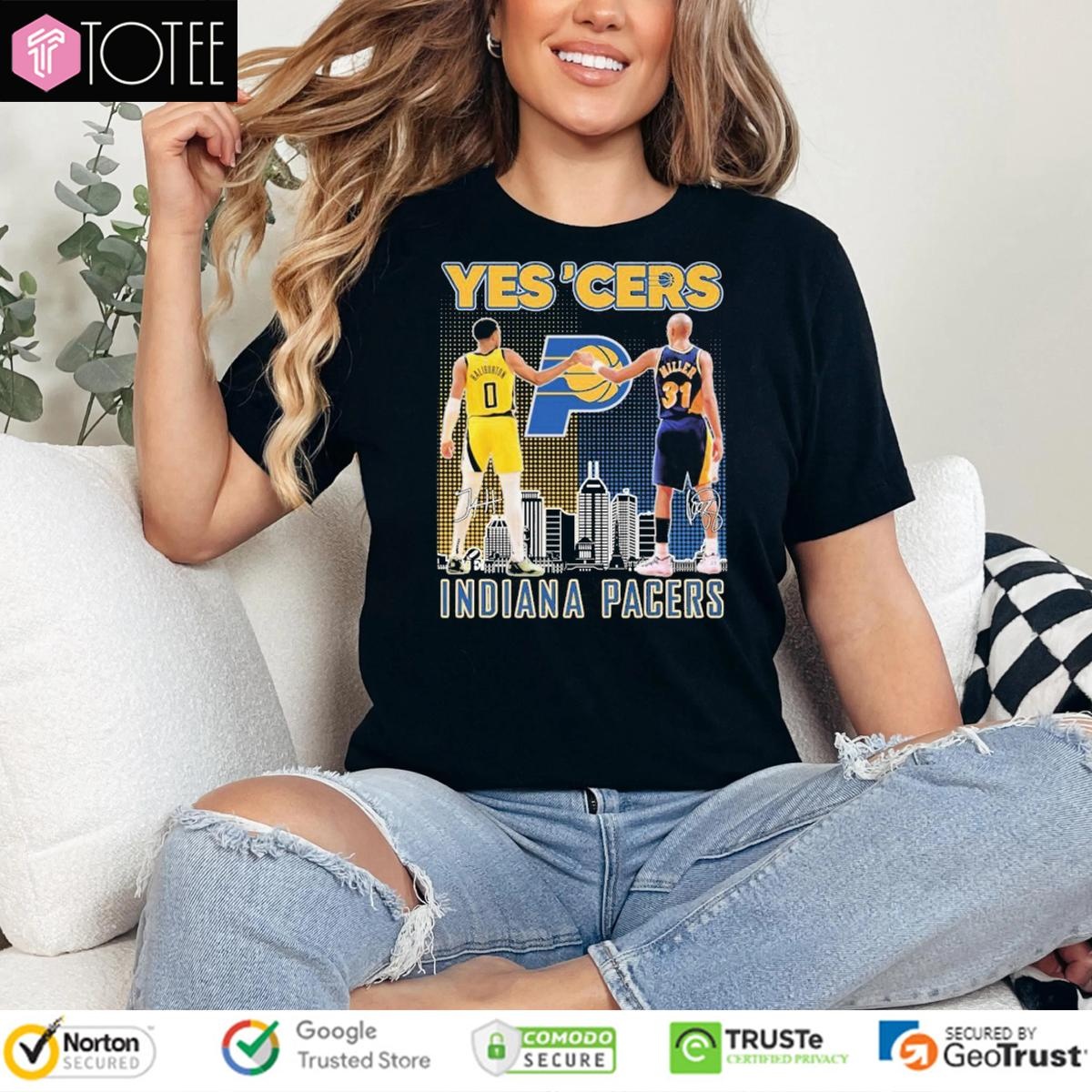 Tyrese Haliburton Choke Sign Reggie Miller Yes Cers Indiana Pacers T-shirt 4