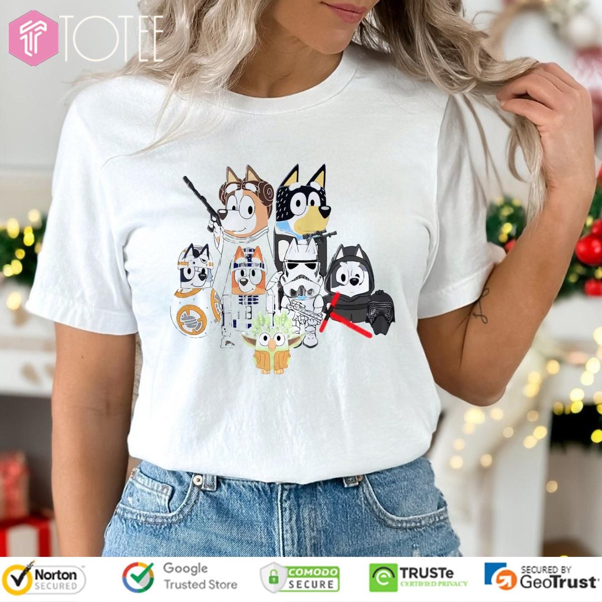 Bluey Family Parody Star Wars Characters T-shirt