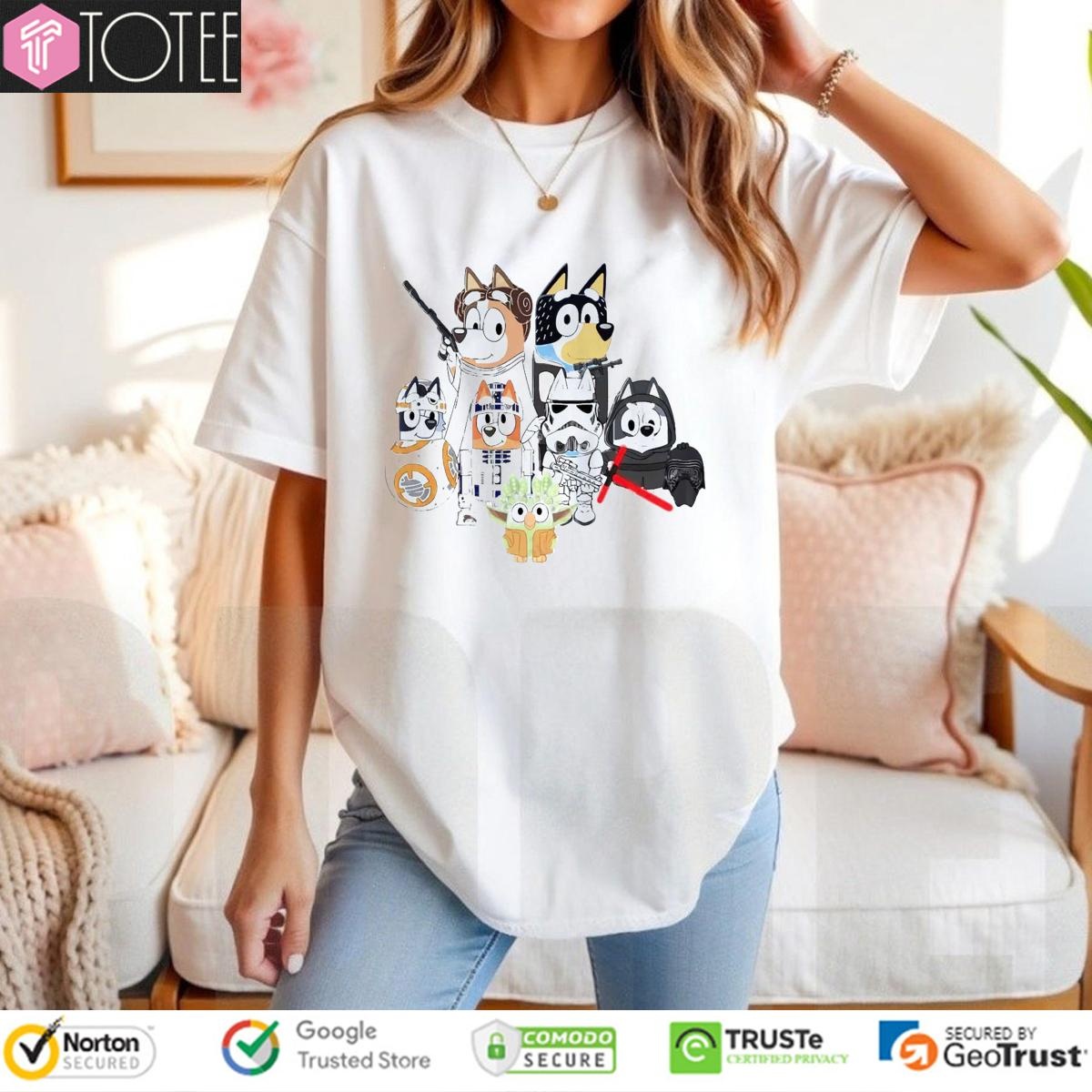 Bluey Family Parody Star Wars Characters T-shirt 4