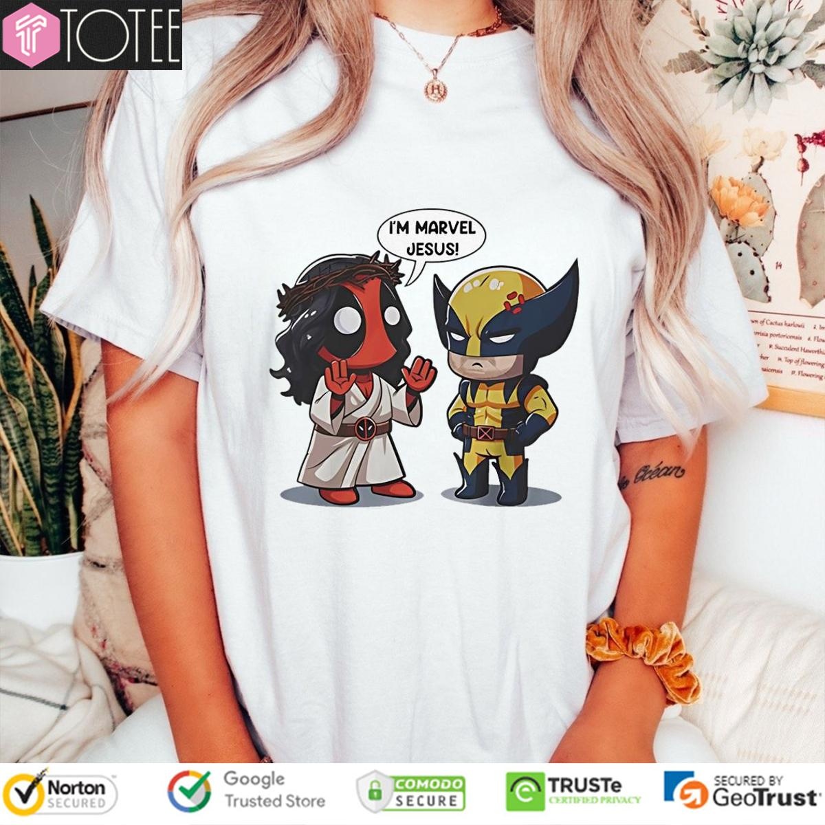 Im Marvel Jesus Deadpool And Wolverine T-shirt 4