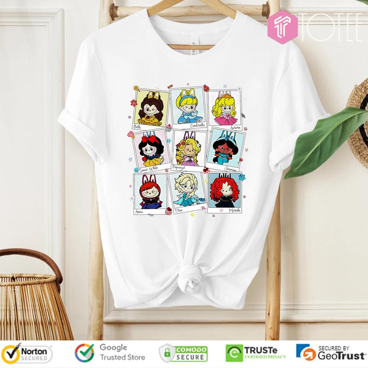 Labubu Parody Disney Princess Chibi T-shirt 4