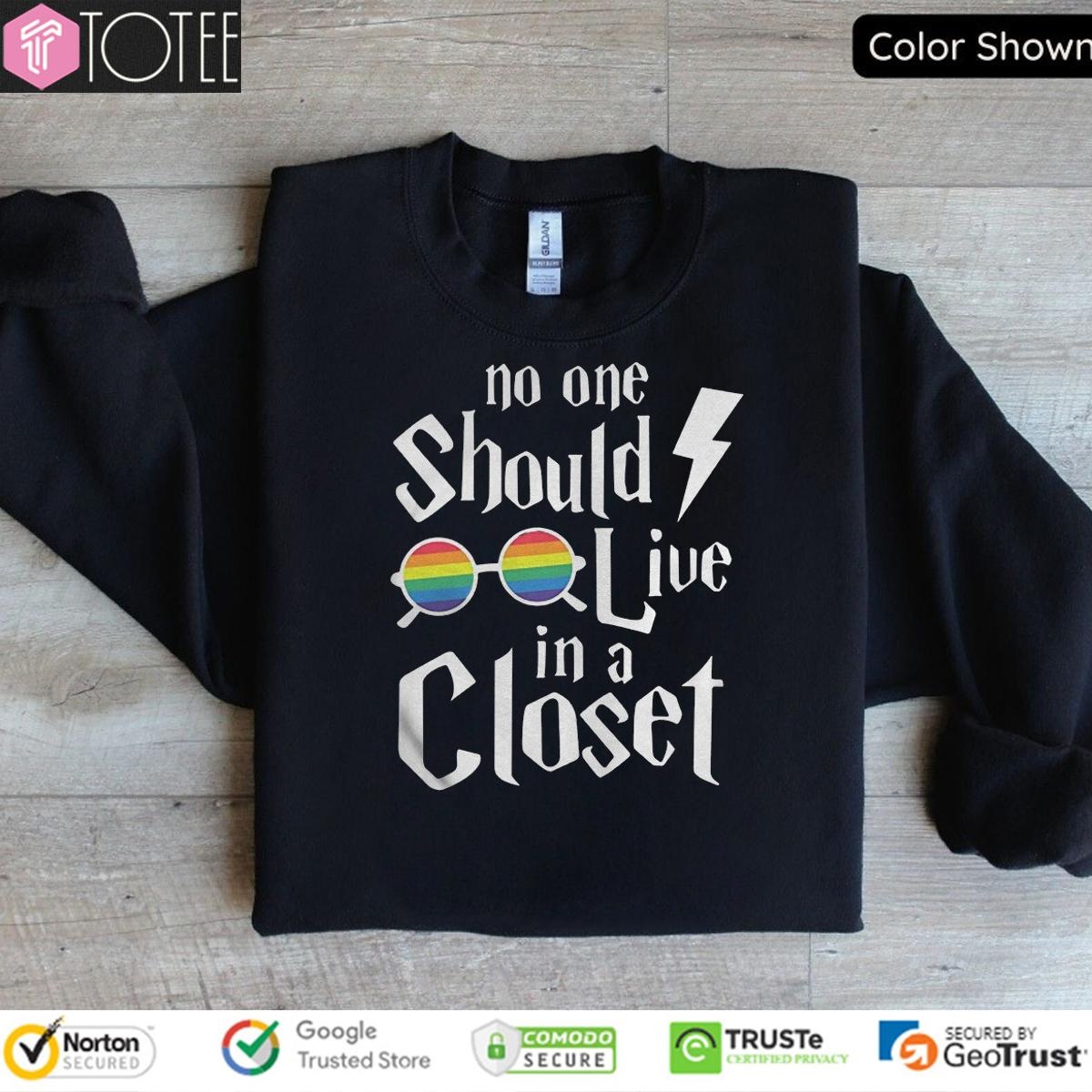 Lgbt Pride Harry Potter Glasses No One Should Live In A Closet T-shirt 3