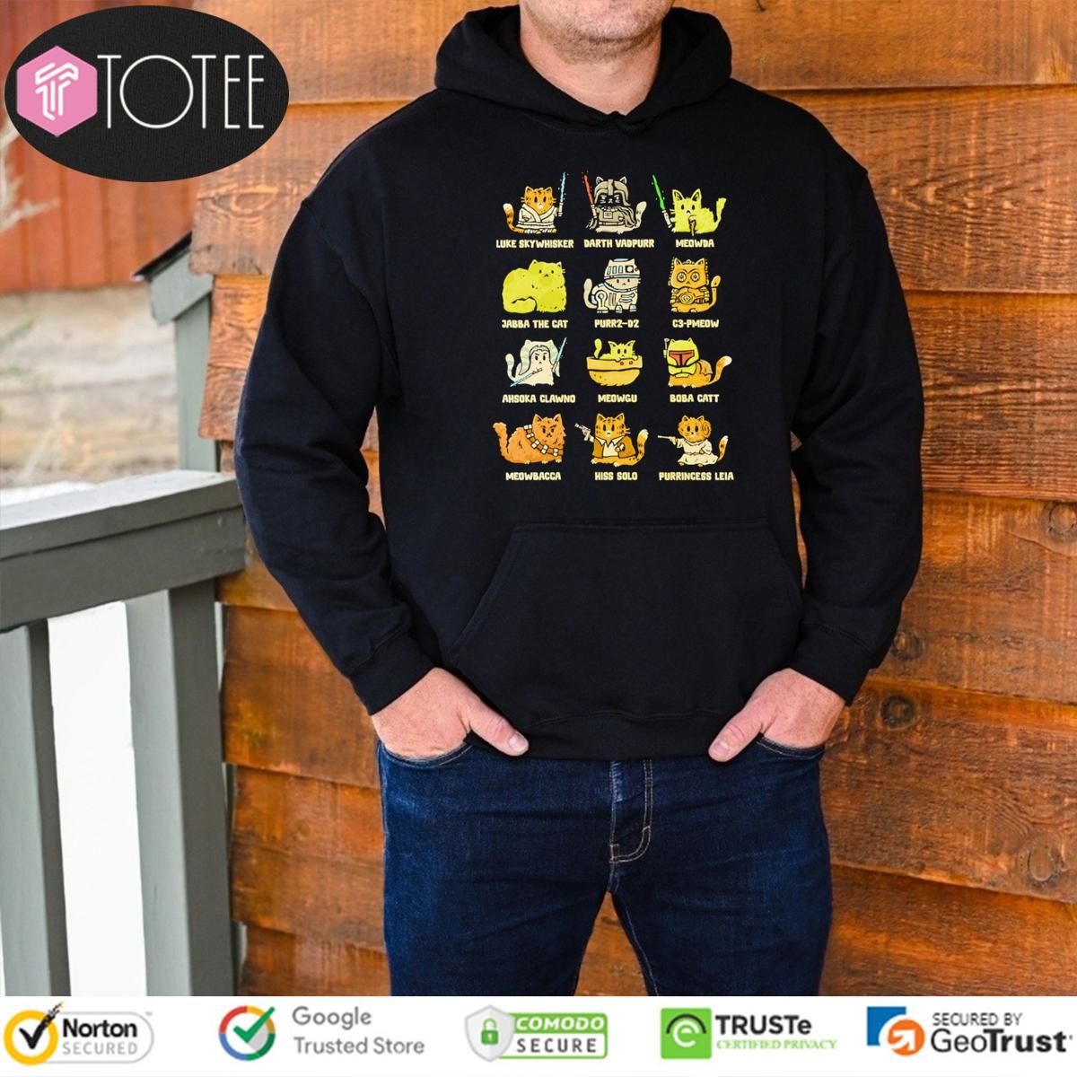Star Kittens Parody Star Wars Characters Kitten Cat T-shirt 2
