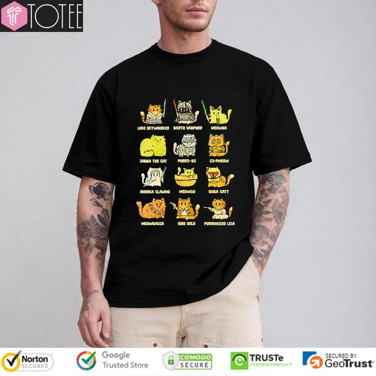 Star Kittens Parody Star Wars Characters Kitten Cat T-shirt
