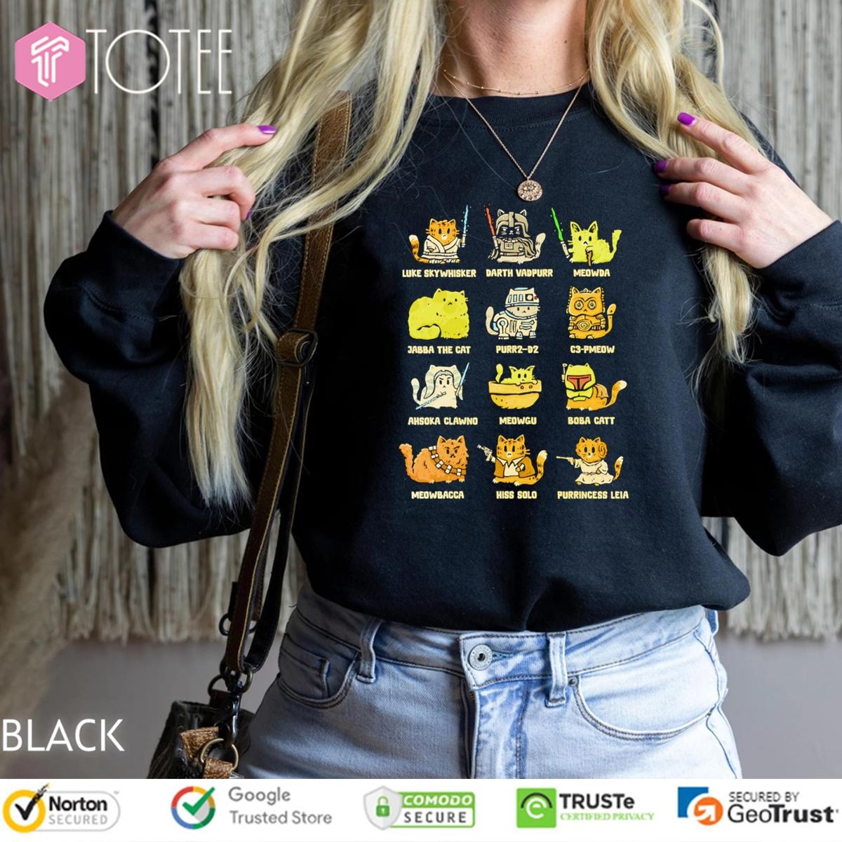 Star Kittens Parody Star Wars Characters Kitten Cat T-shirt 3