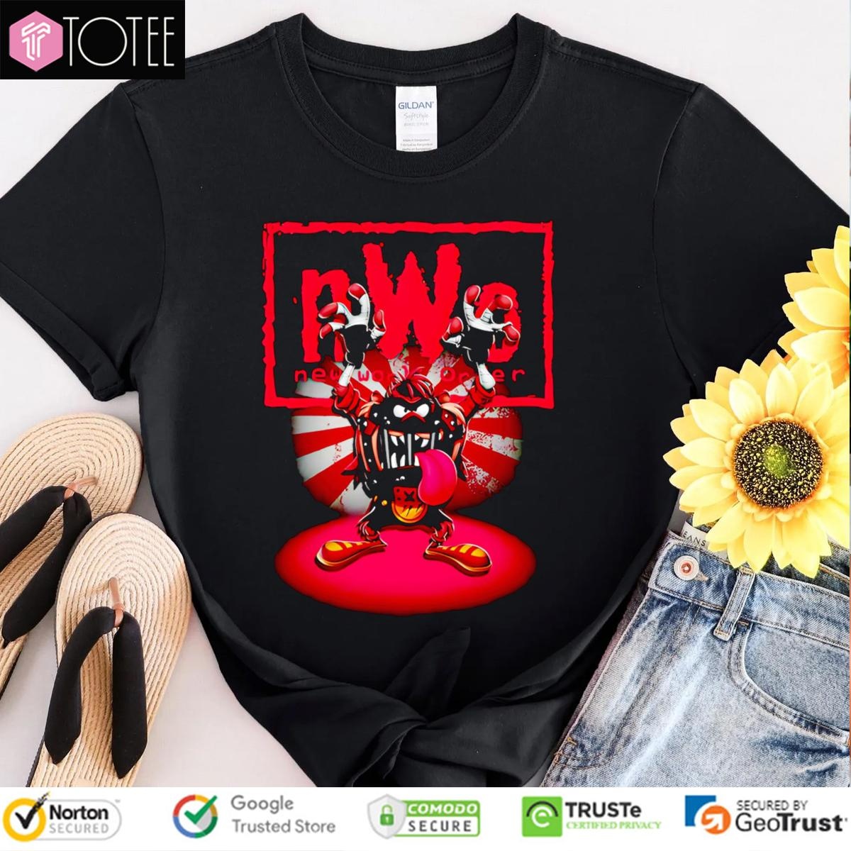 Taz Looney Tunes Tasmanian Devil Parody Nwo New World Order Wwe T-shirt