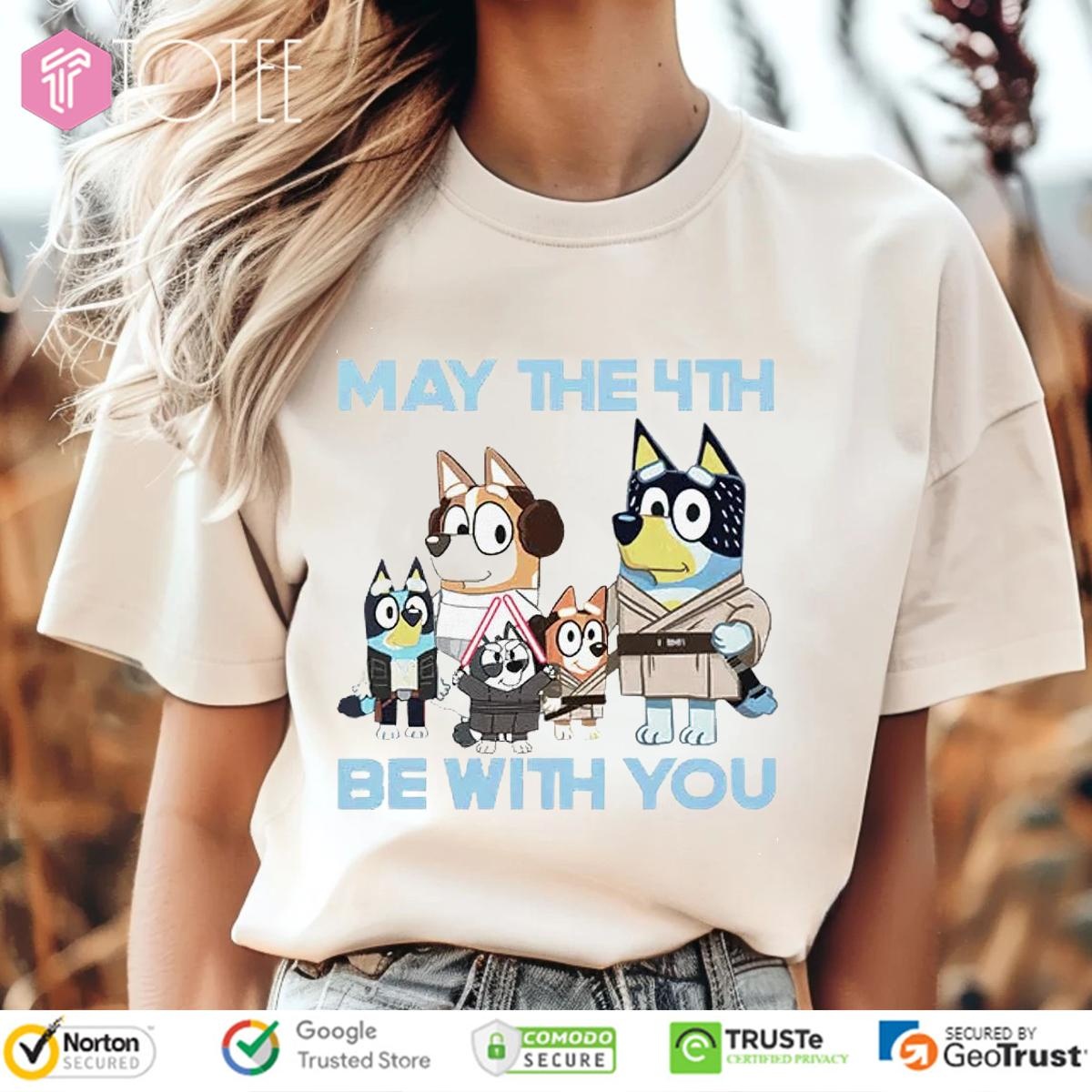 Bluey Family May The 4Th Be With You Star Wars T-shirt