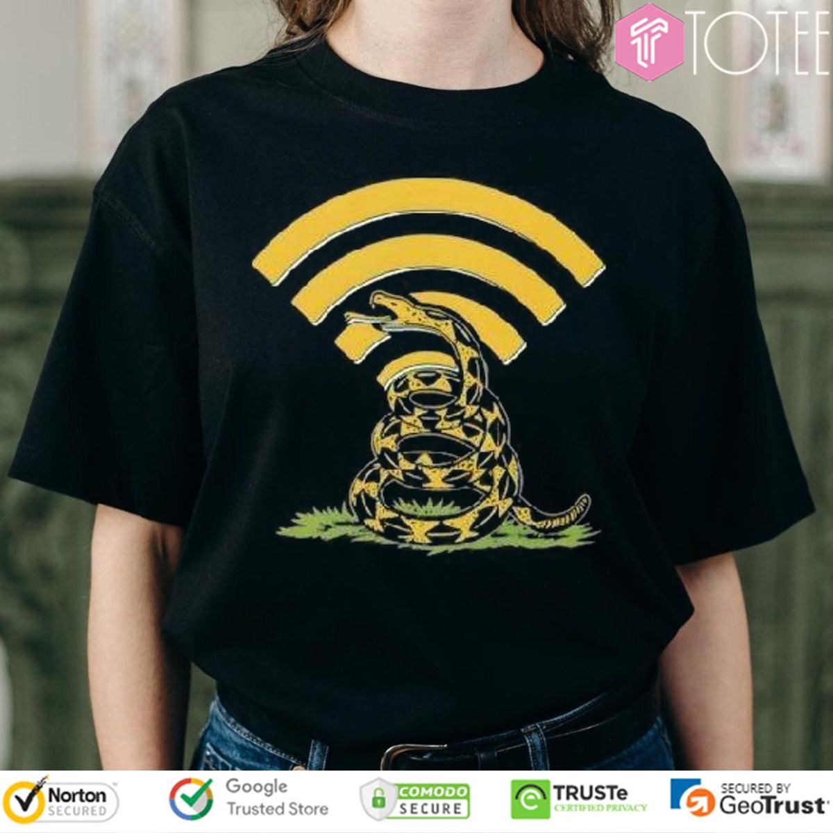 Gadsden Flag Dont Tread On The Internet Wi-Fi T-shirt