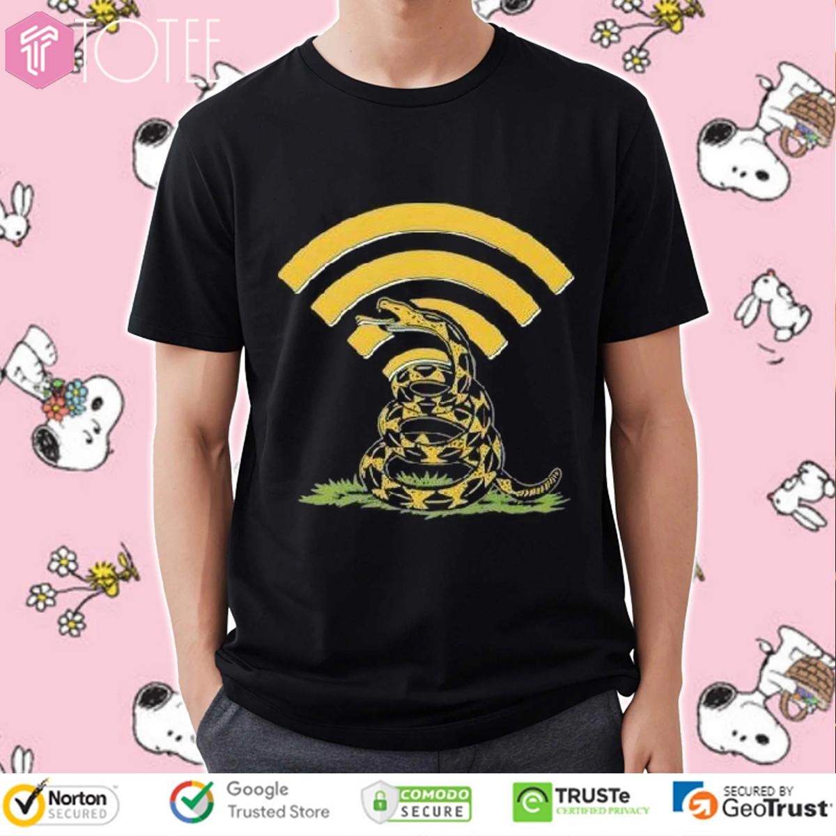 Gadsden Flag Dont Tread On The Internet Wi-Fi T-shirt 4
