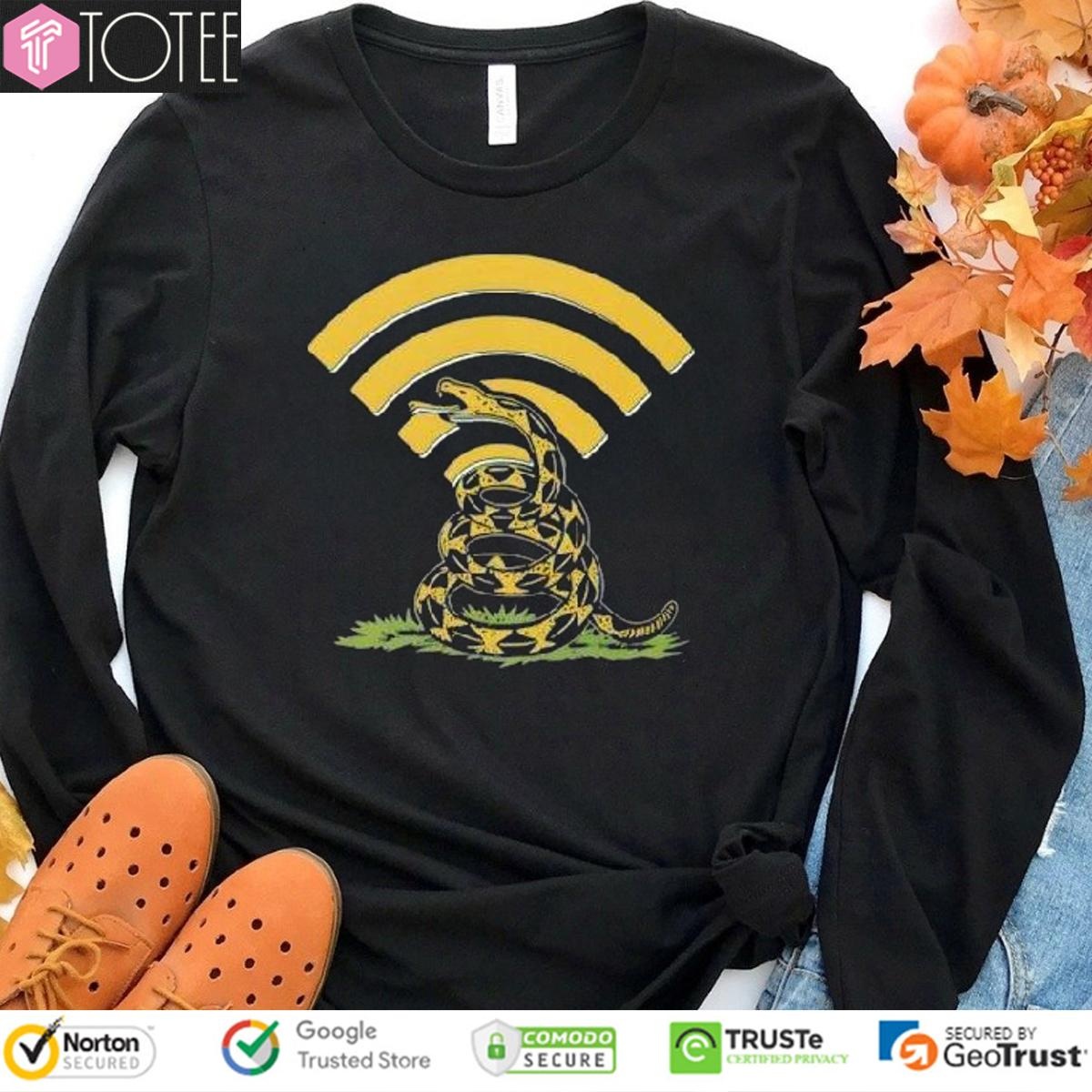 Gadsden Flag Dont Tread On The Internet Wi-Fi T-shirt 3