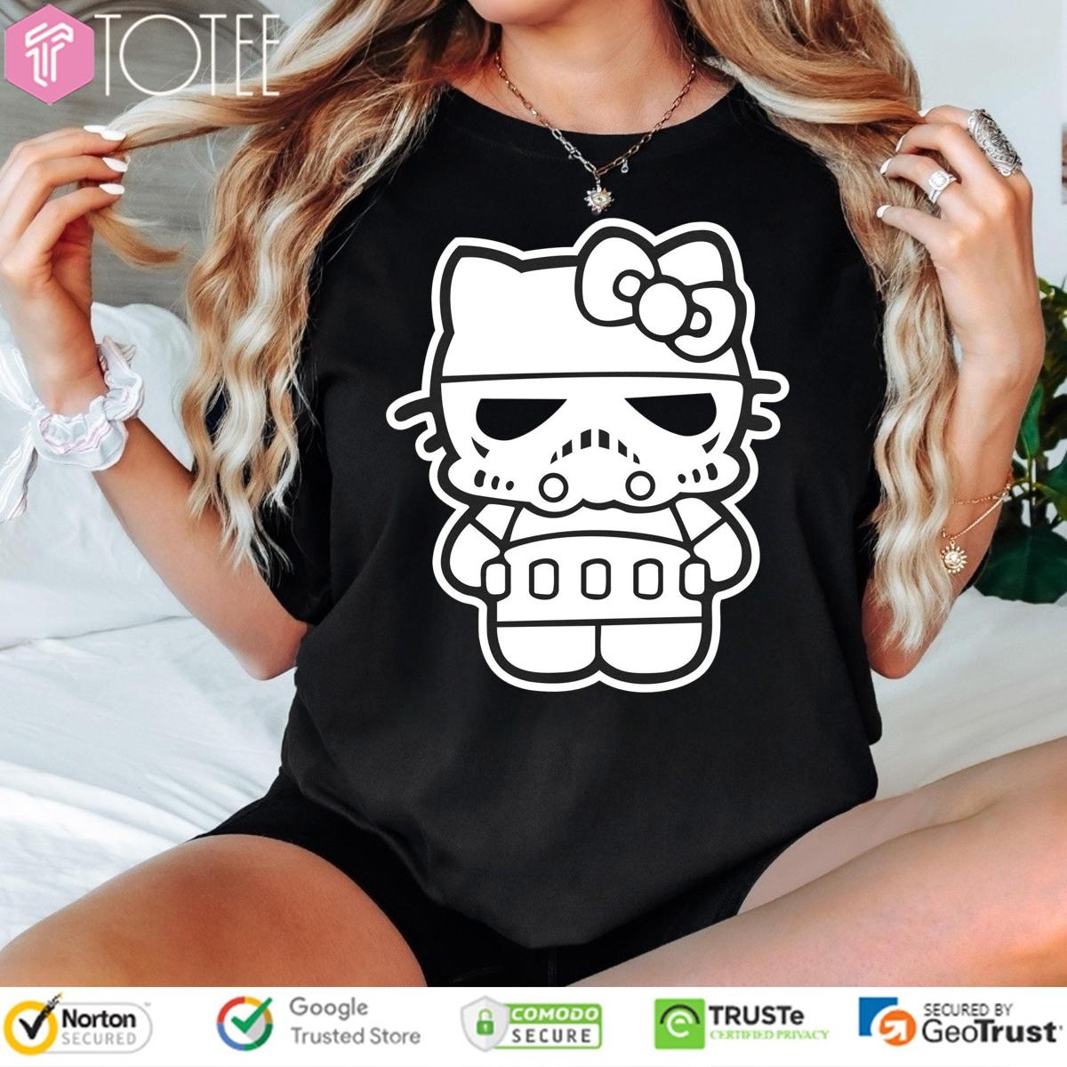 Hello Stormtrooper Parody Cat Hello Kitty Star Wars T-shirt 1