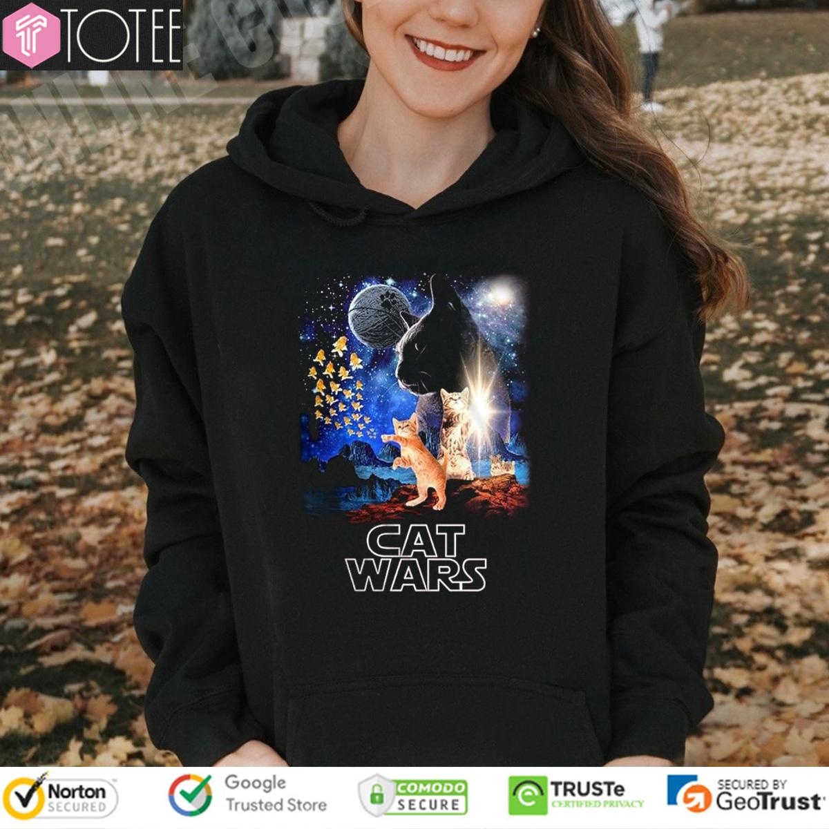 Humor Cat Wars Parody Star Wars Poster T-shirt 2