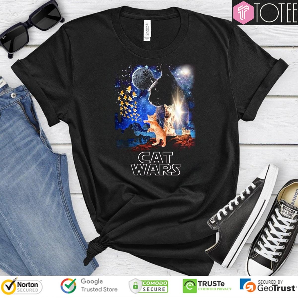 Humor Cat Wars Parody Star Wars Poster T-shirt