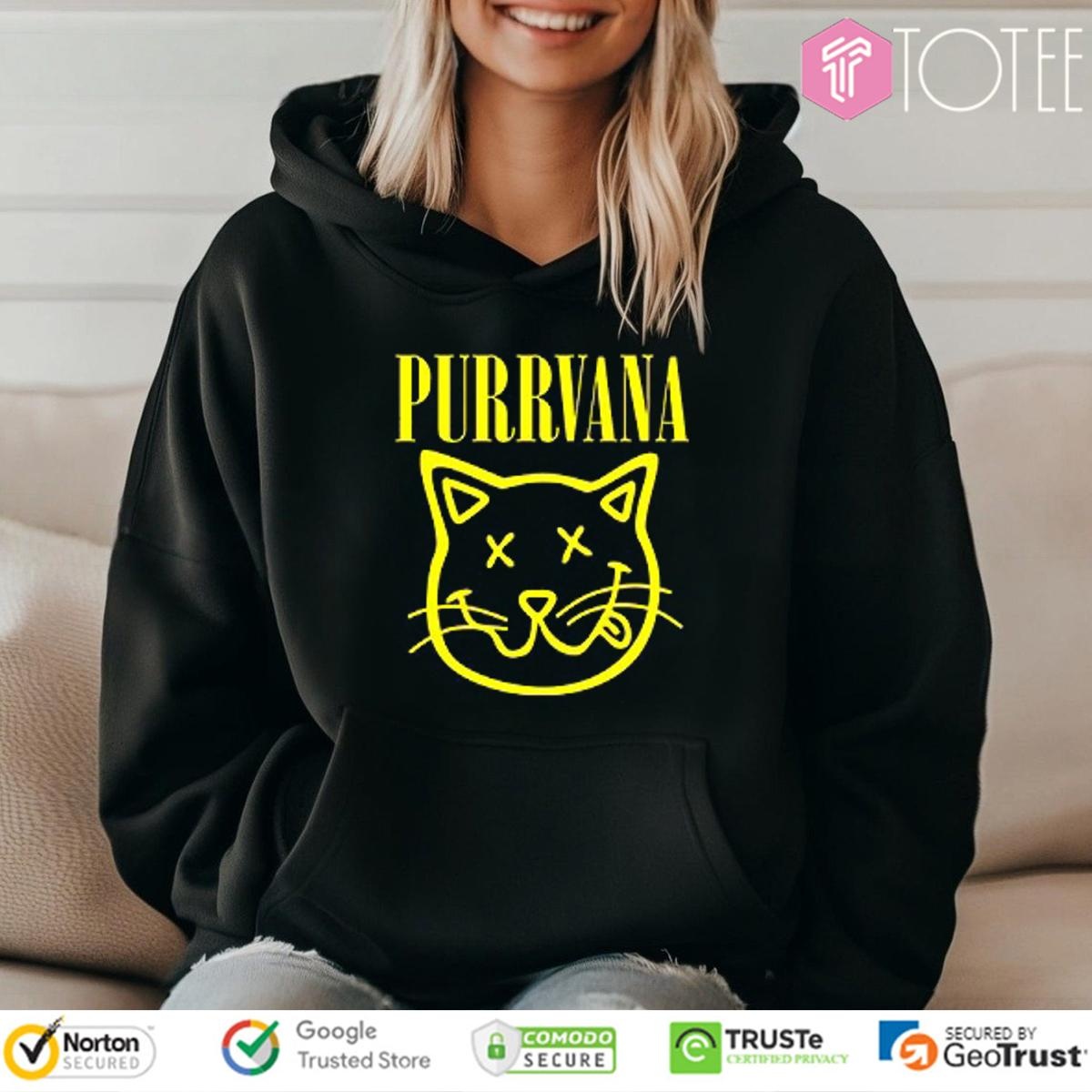 Purrvana Parody Cat Purr Nirvana T-shirt 2