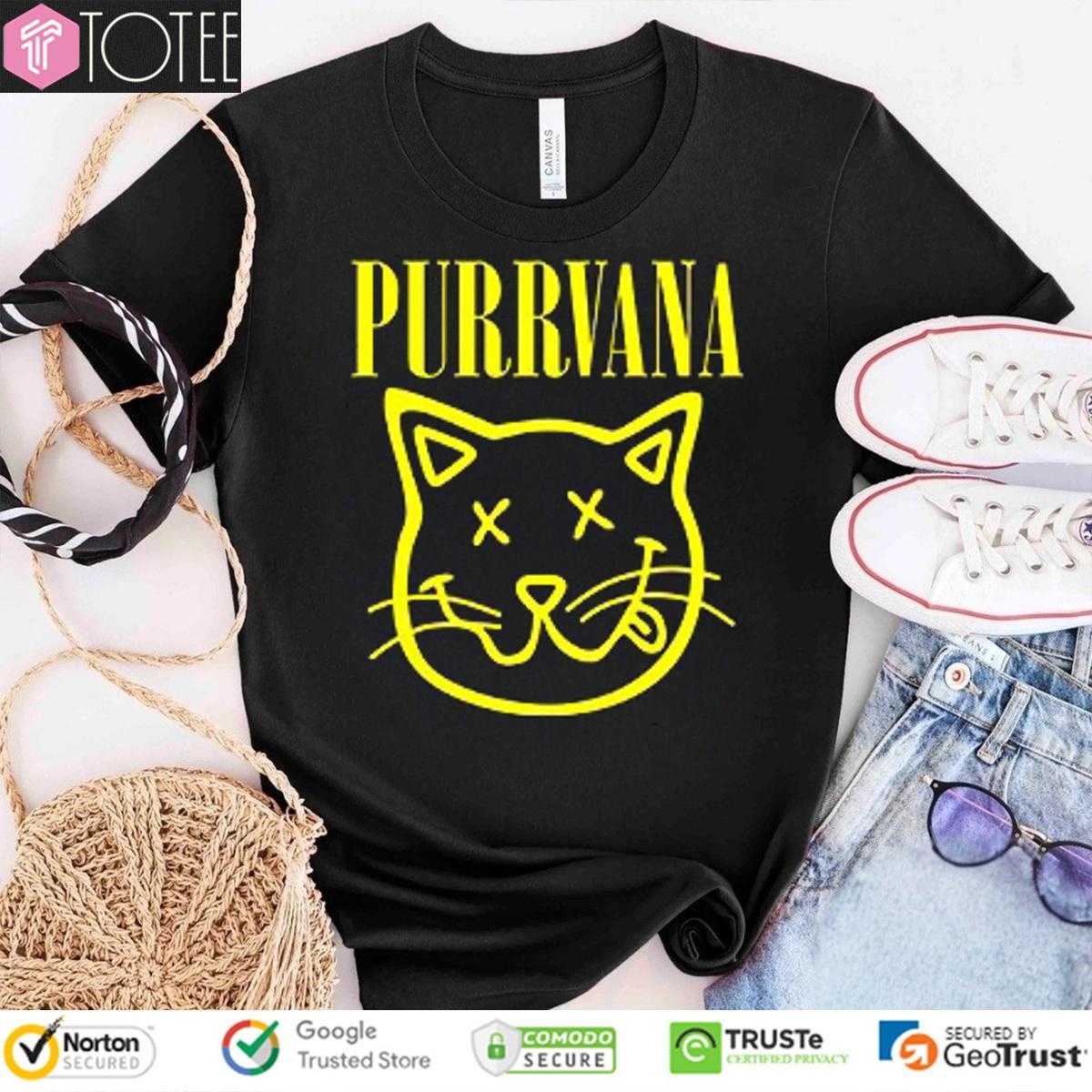 Purrvana Parody Cat Purr Nirvana T-shirt 1