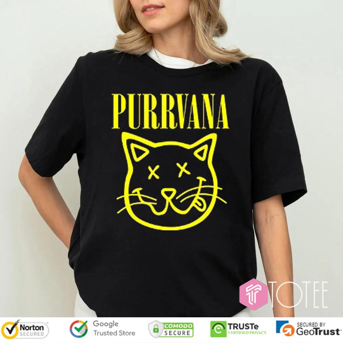Purrvana Parody Cat Purr Nirvana T-shirt 4