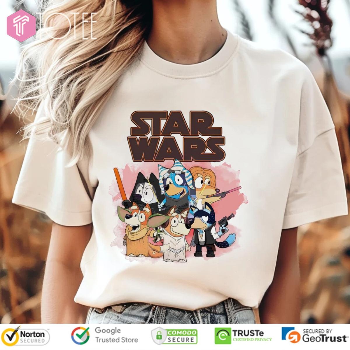 Star Wars Parody Bluey Family T-shirt 1