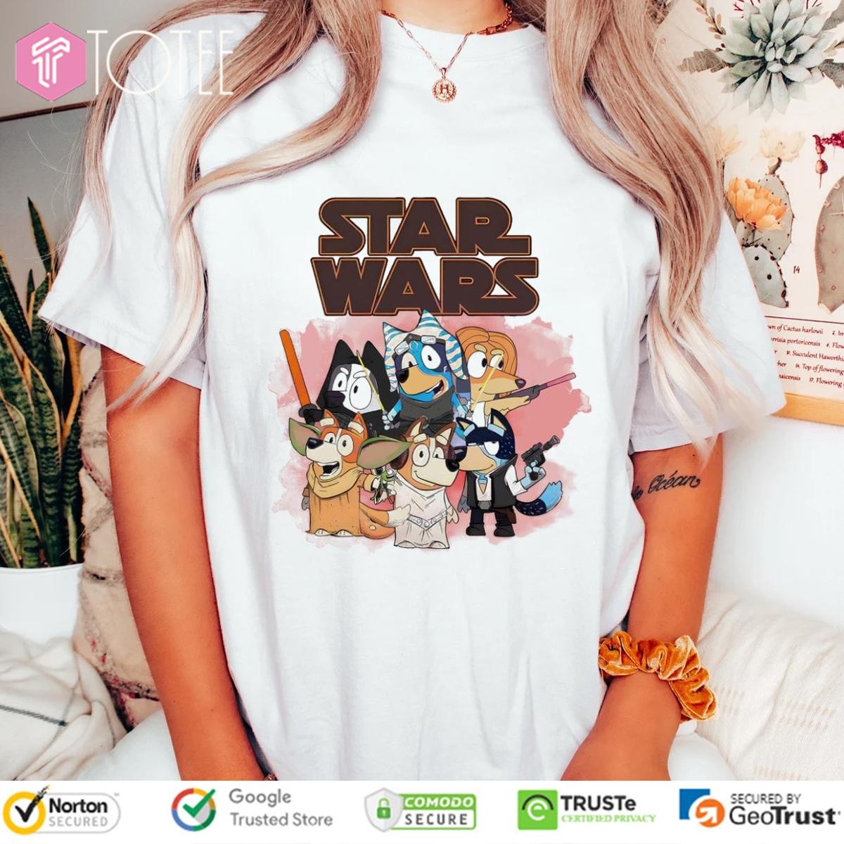 Star Wars Parody Bluey Family T-shirt 4