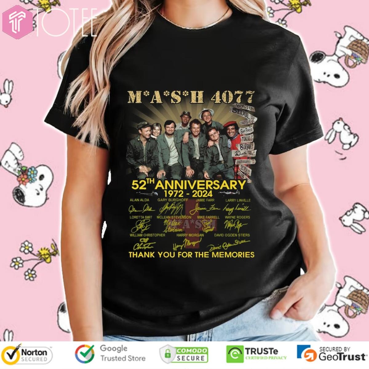 52Th Anniversary 1972-2024 Mash 4077 Signatures T-shirt 4