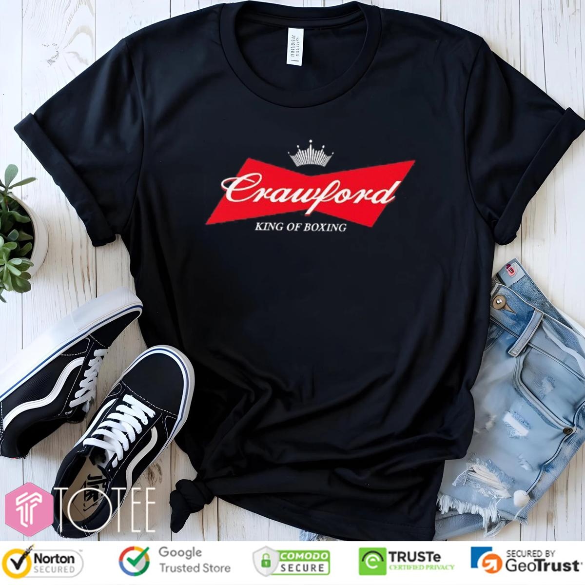 Crawford King Of Boxing Parody Budweiser Logo T-shirt 1