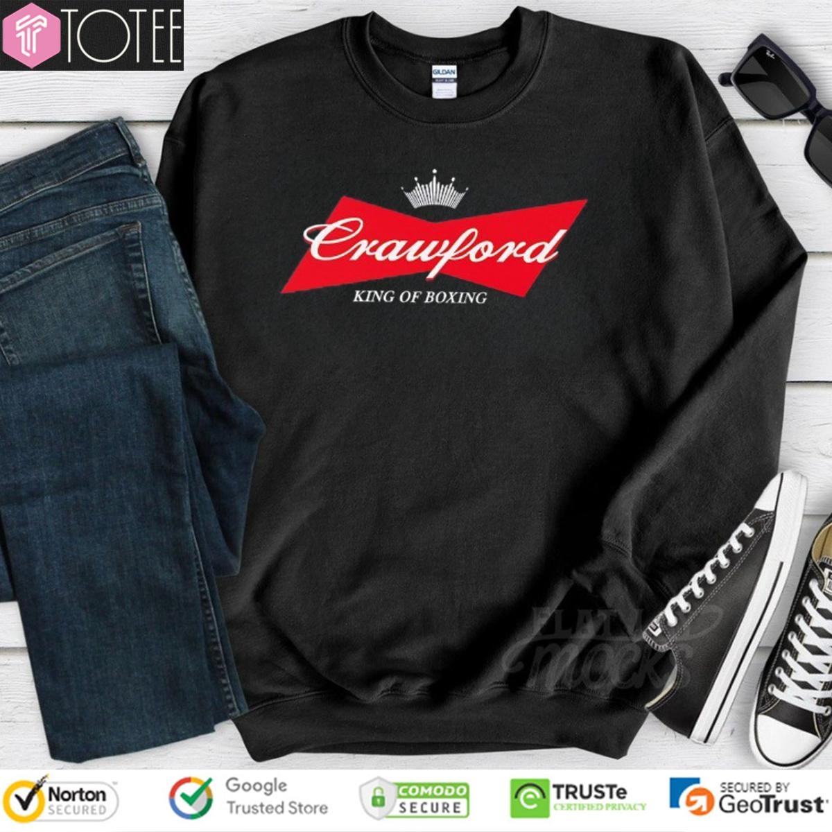 Crawford King Of Boxing Parody Budweiser Logo T-shirt 3