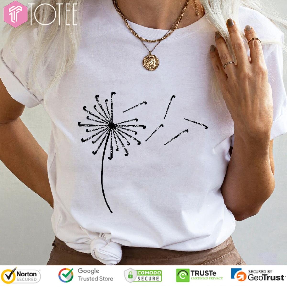 Dandelion Flower Hockey Stick T-shirt 4