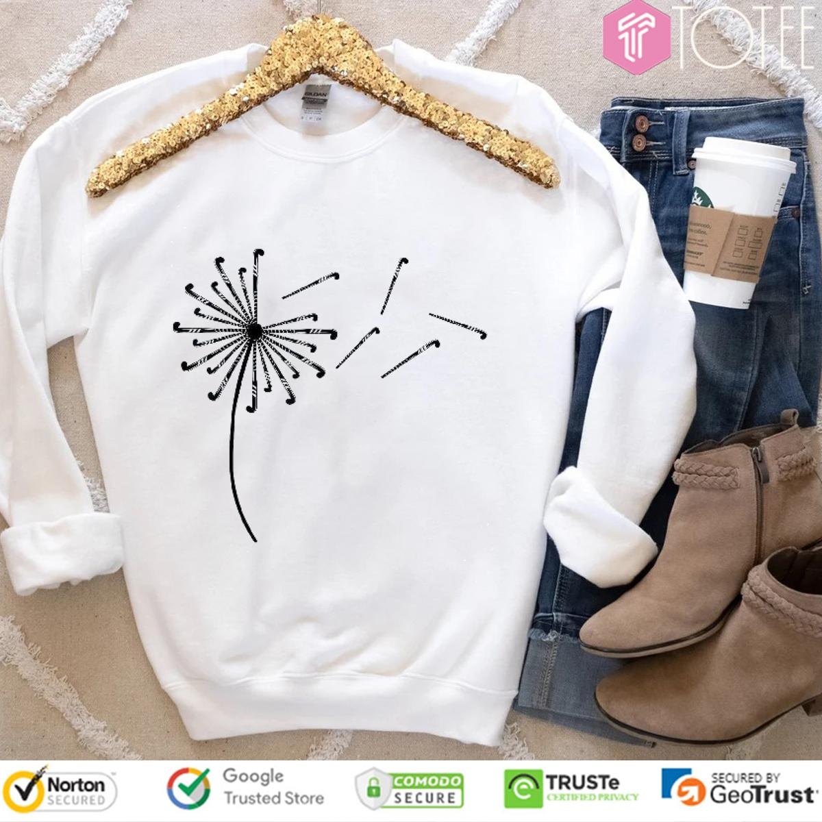 Dandelion Flower Hockey Stick T-shirt 3