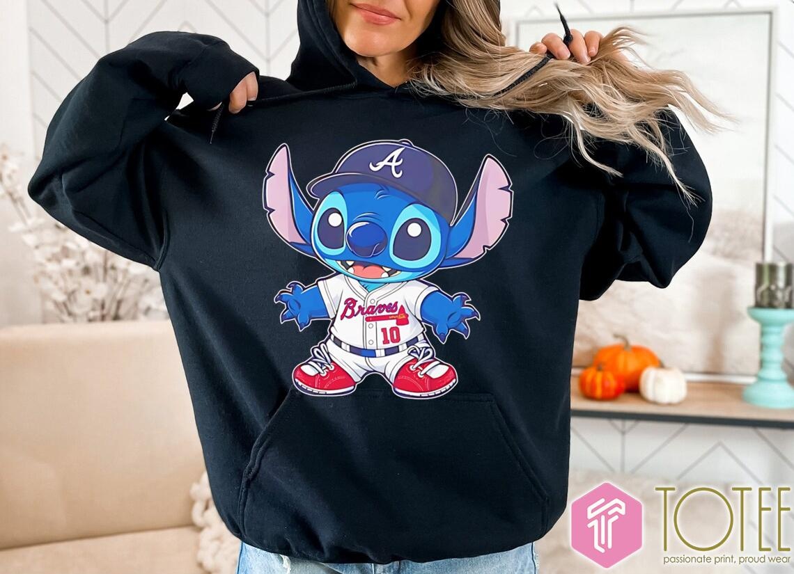 Disney Stitch Atlanta Braves Baseball T-shirt 2
