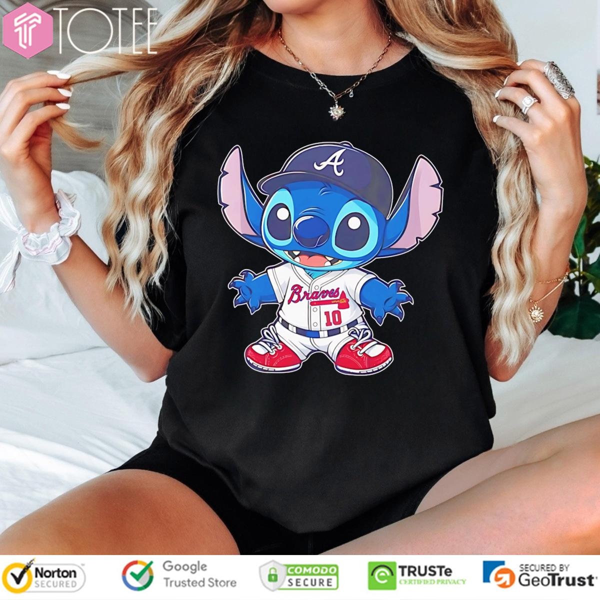 Disney Stitch Atlanta Braves Baseball T-shirt