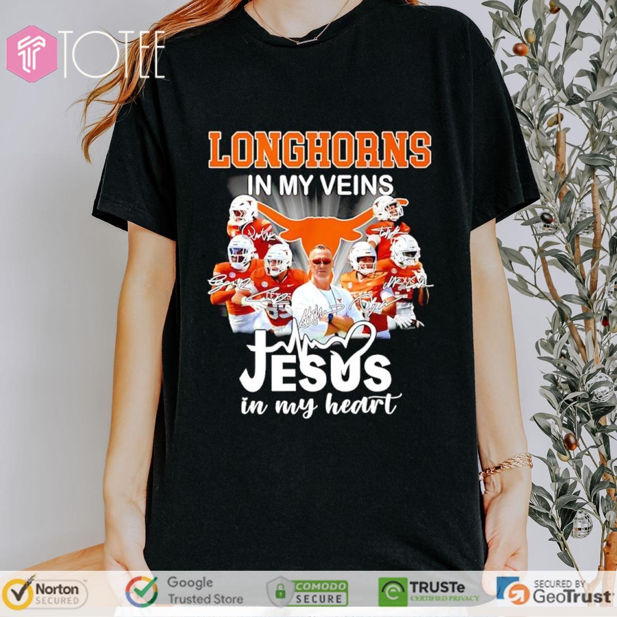 In My Veins Jesus In My Heart Texas Longhorns T-shirt 4