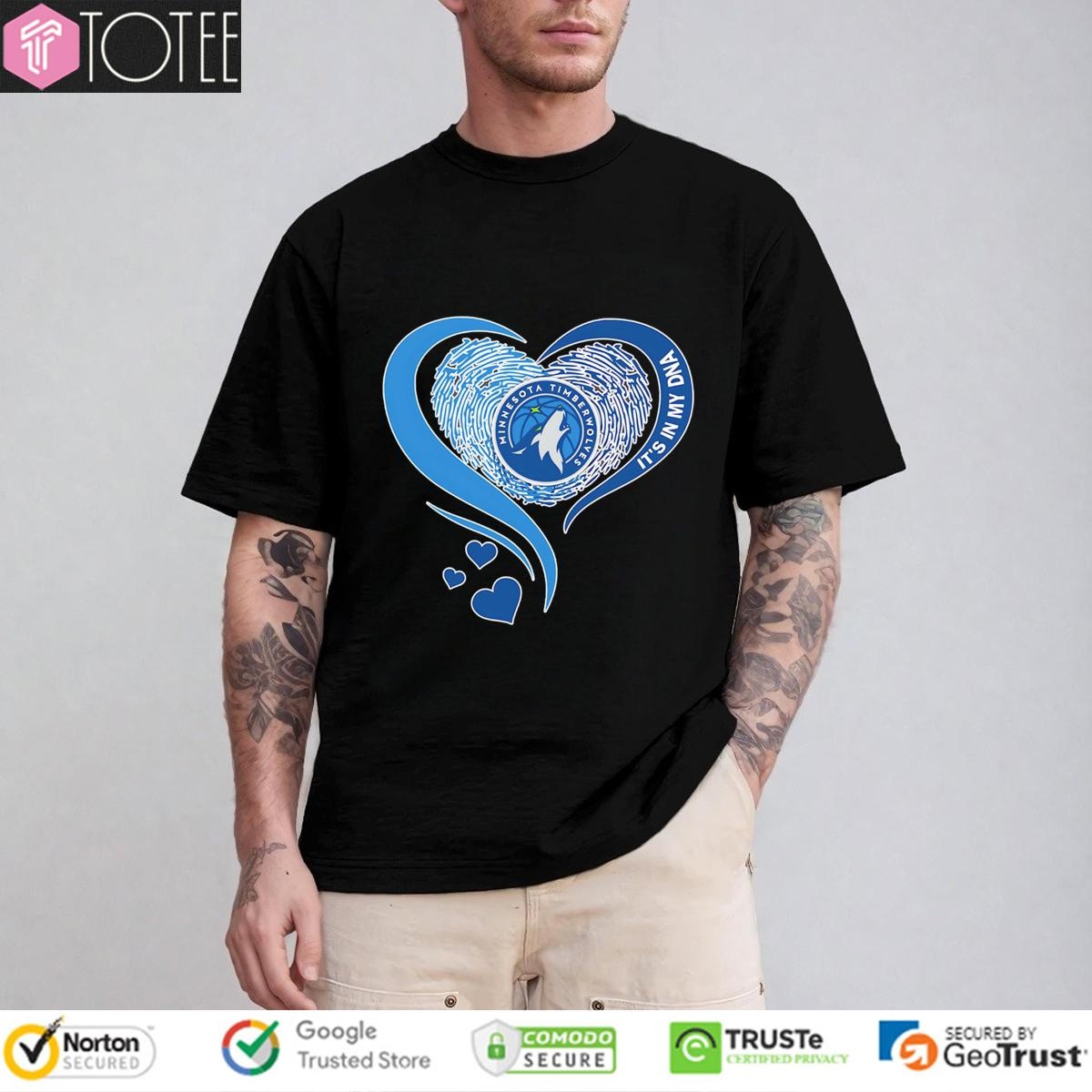 Its In My Dna Minnesota Timberwolves Nba Basketball Heart T-shirt 1