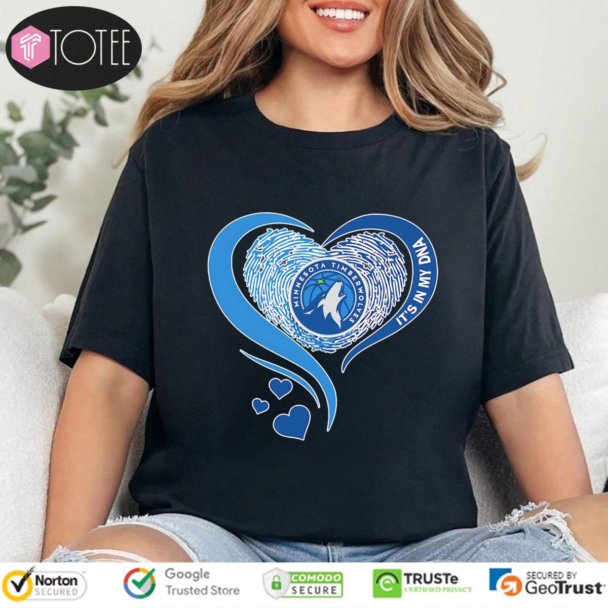Its In My Dna Minnesota Timberwolves Nba Basketball Heart T-shirt 4
