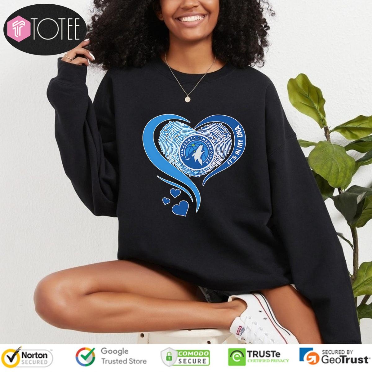 Its In My Dna Minnesota Timberwolves Nba Basketball Heart T-shirt 3