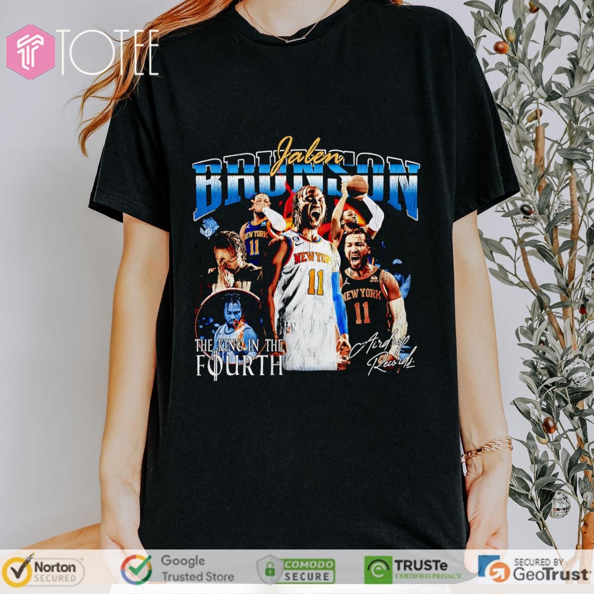 Jalen Brunson The King In The Fourth Knicks Signature Vintage Bootleg T-shirt 4
