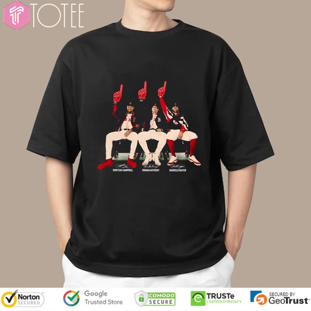 Kristian Campbell Roman Anthony Marcelo Mayer Red Sox Prospects Signatures T-shirt 4
