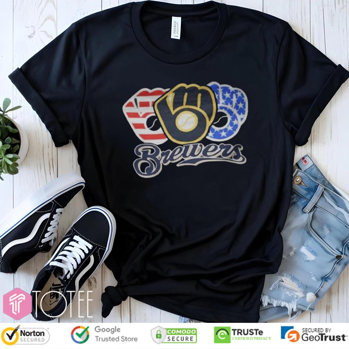Red White And Blue Milwaukee Brewers 4Th Of July T-shirt