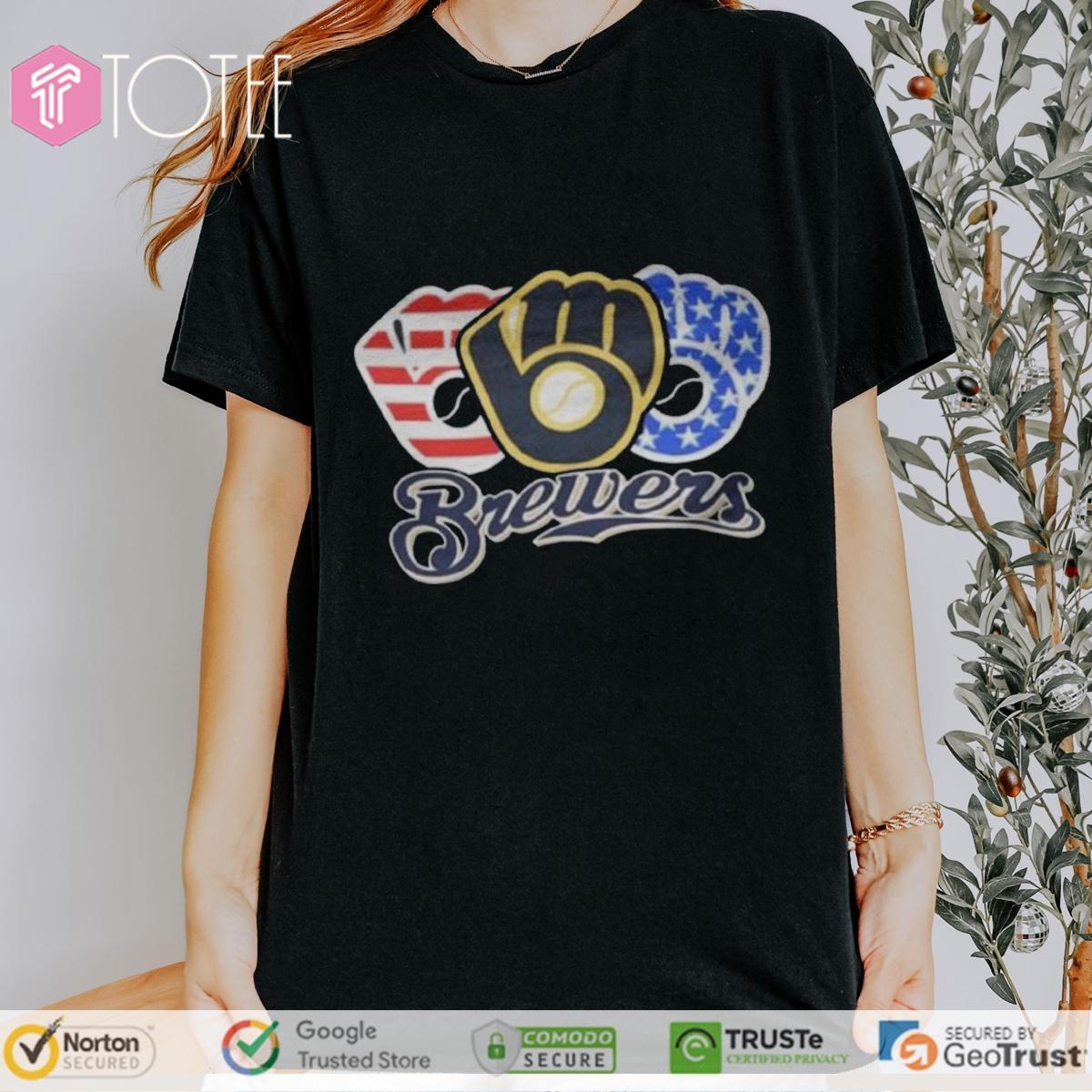 Red White And Blue Milwaukee Brewers 4Th Of July T-shirt 4