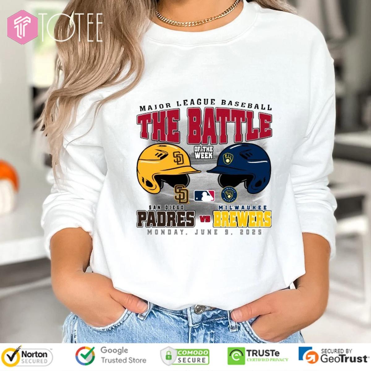 San Diego Padres Vs Milwaukee Brewers The Battle Of The Week Monday T-shirt 3