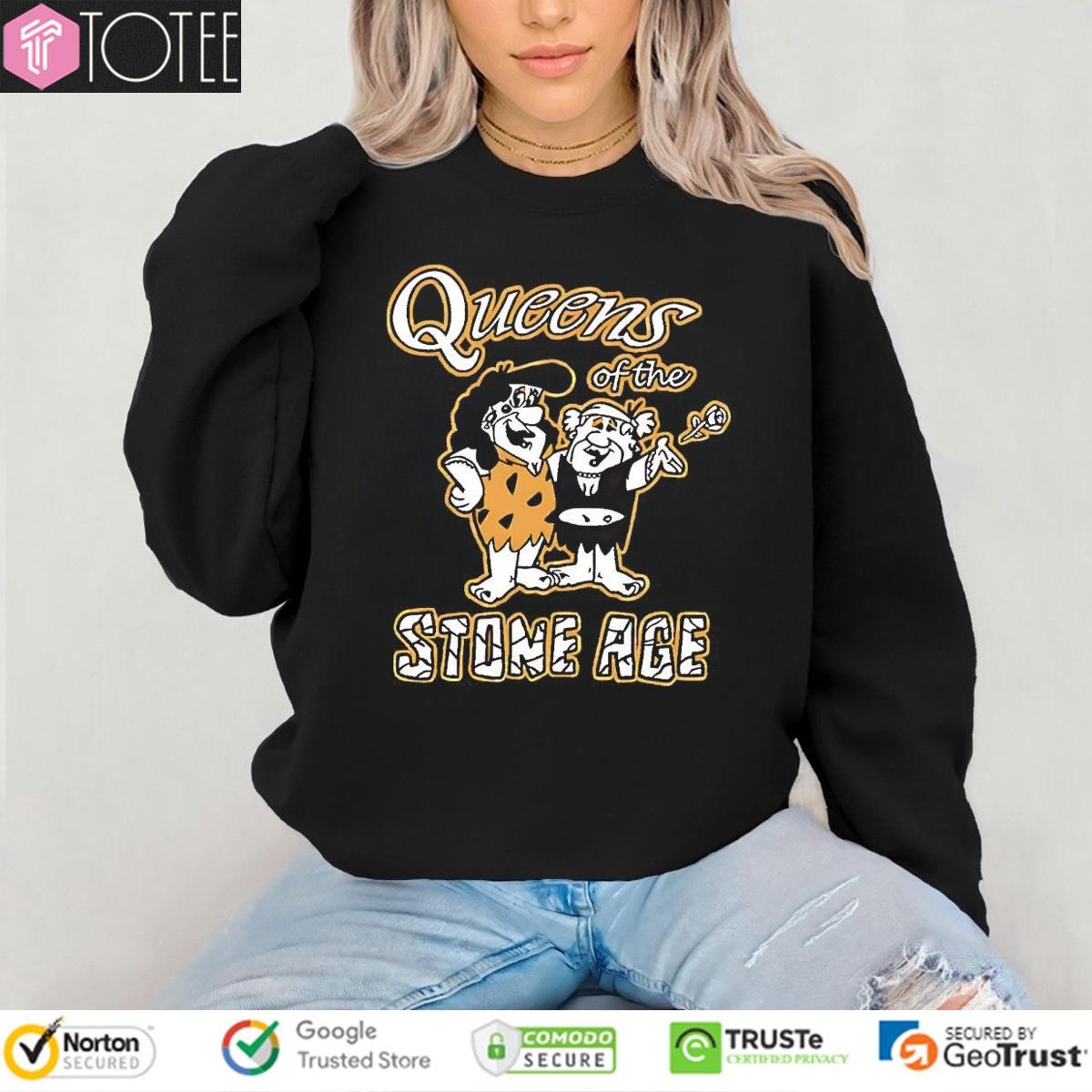 The Flintstones Parody Queens Of The Stone Age Rock Band T-shirt 3