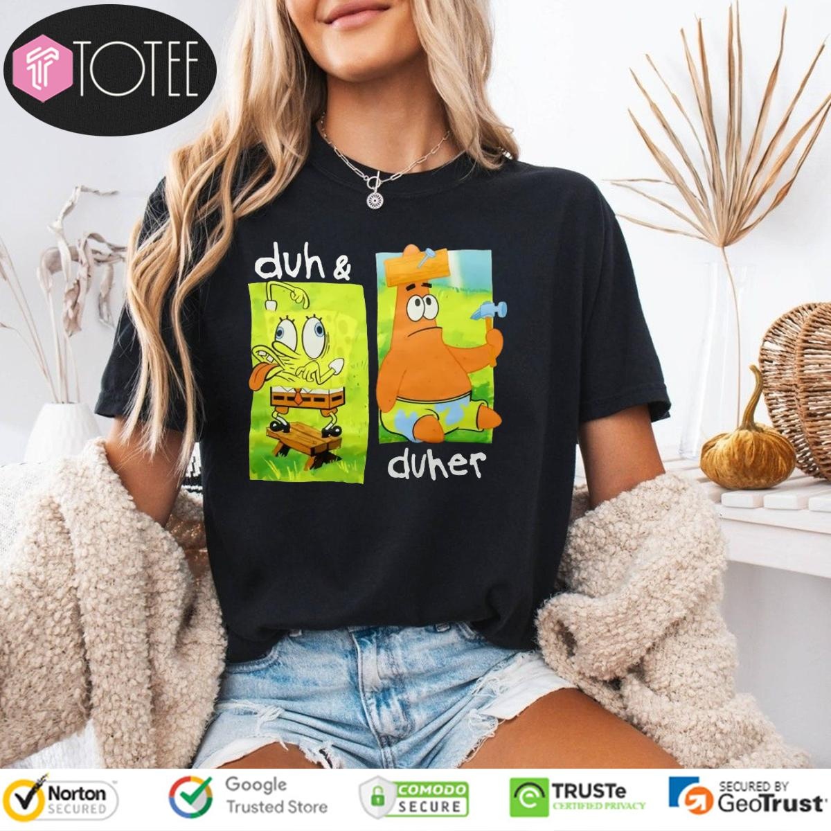 Duh And Duher Spongebob Squarepants Graphic T-shirt 4