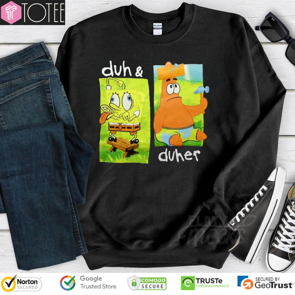 Duh And Duher Spongebob Squarepants Graphic T-shirt 3