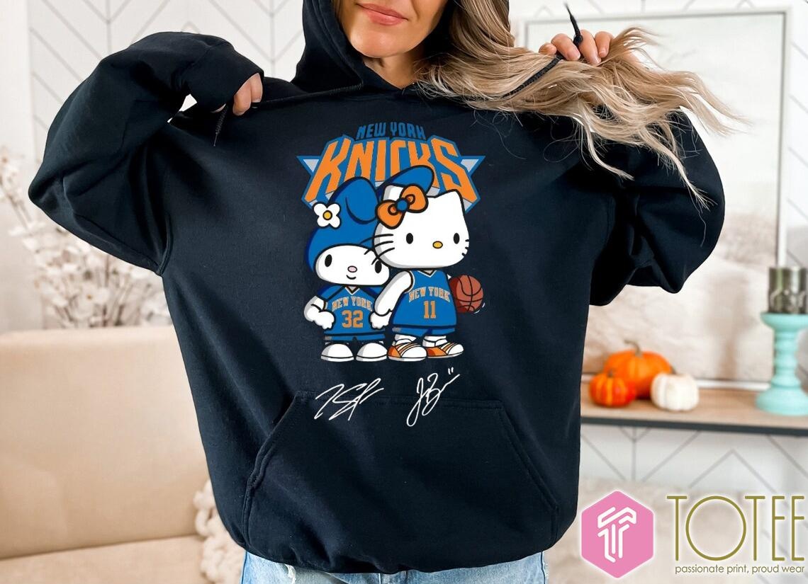 Hello Kitty New York Knicks Karl-Anthony Towns Jalen Brunson Signatures T-shirt 2